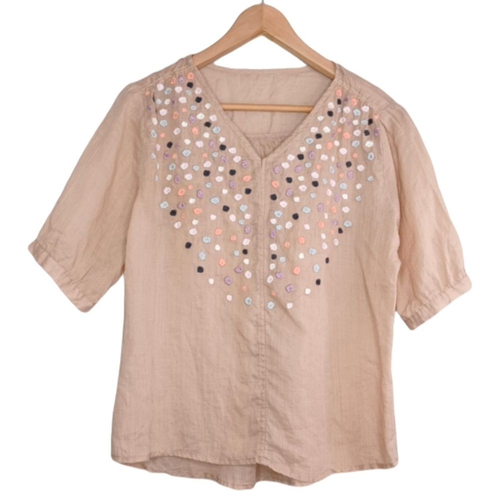Boho Lagenlook Embroidered Polka-Dot Artsy Art to Wear Sustainable Funky…